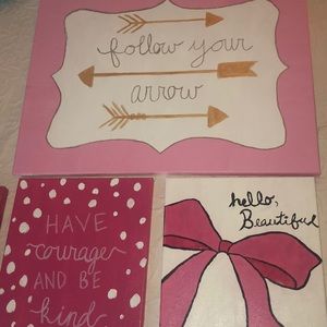 Set of 4 hand painted canvases